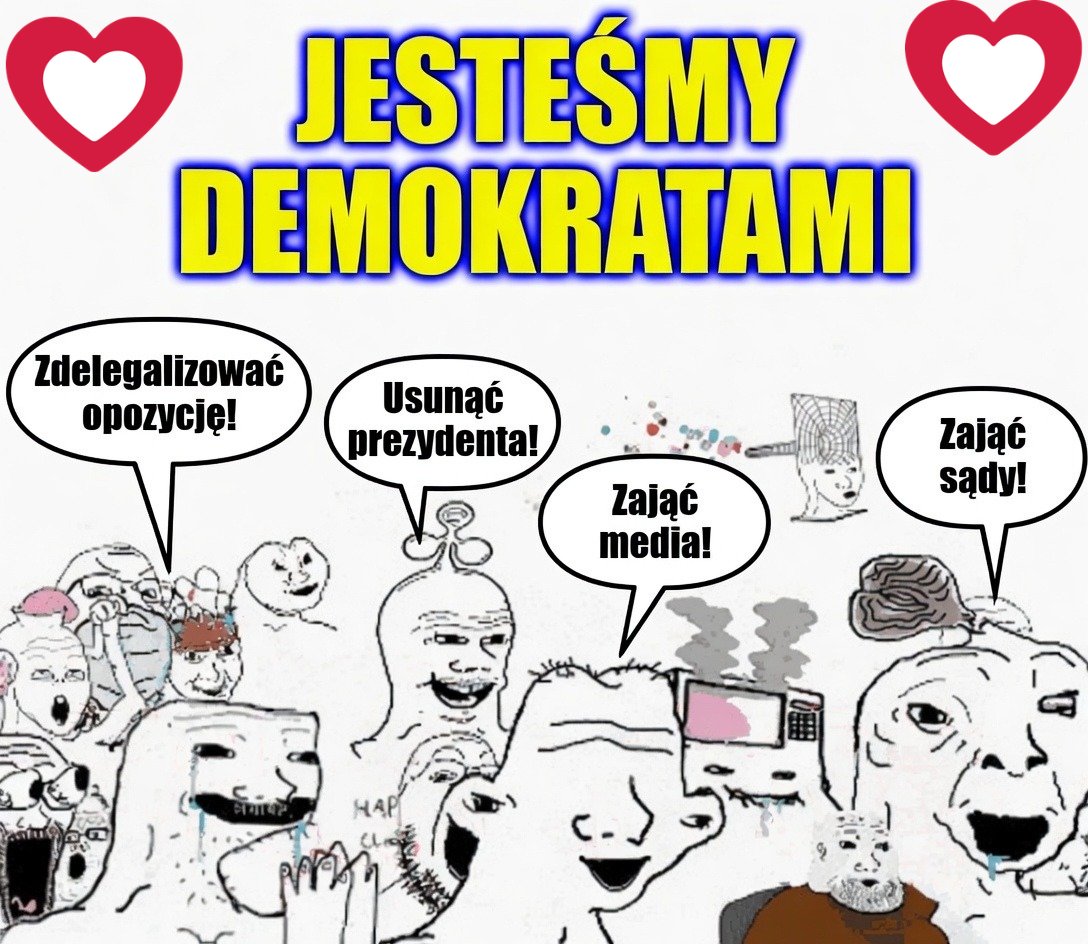 Kren0l_'s tweet photo. Demokracja jest wtedy, gdy delegalizuje się całą opozycję i usuwa prezydenta. Typowi "demokraci". 🤡 https://t.co/I3VTRctdeP