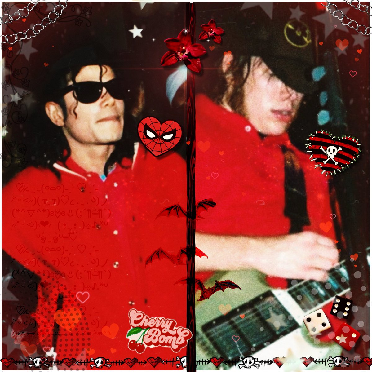 ghoultripped's tweet photo. my favs but in red (⸝⸝๑﹏๑⸝⸝) 💌#michaeljackson #patrickstump #moodboard https://t.co/UAnrmjnpvj