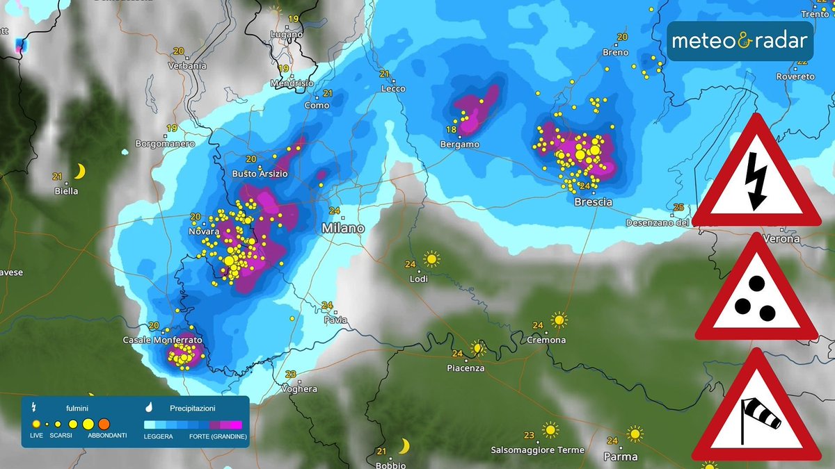 meteoeradar's tweet photo. Il nostro Radar Meteo mostra il passaggio della violenta linea temporalesca che ha attraversato il Nord Italia. ⛈️ Consulta il radar per seguire in tempo reale l'evoluzione dei fenomeni 👉 https://t.co/alV5R2fmO9
#meteoeradar #grandine #fulmini #maltempo https://t.co/CgOziKwV6U