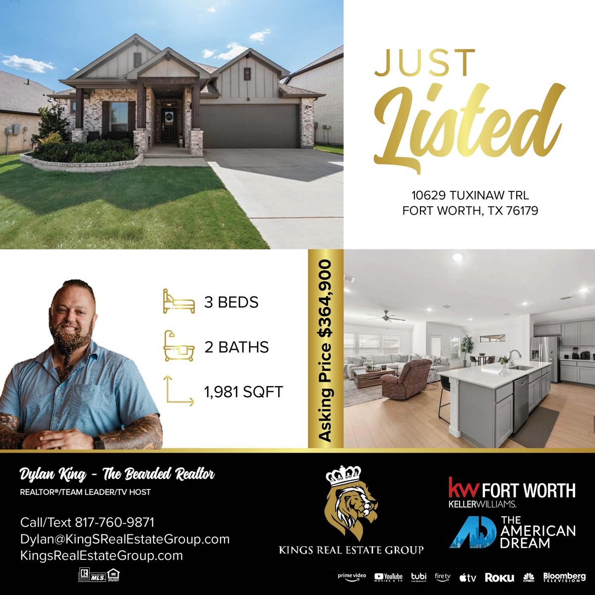 Kings_RE_Group's tweet photo. Just Listed! 10629 Tuxinaw Trl, Fort Worth
3 Bedrooms | 2 Bathrooms | 1,981 Sq Ft
Welcome to this beautifully designed 3-bedroom, 2-bathroom home that combines comfort, functionality, and modern style.
Call us at 817-760-9871 for a showing. https://t.co/3hg7umeAvr