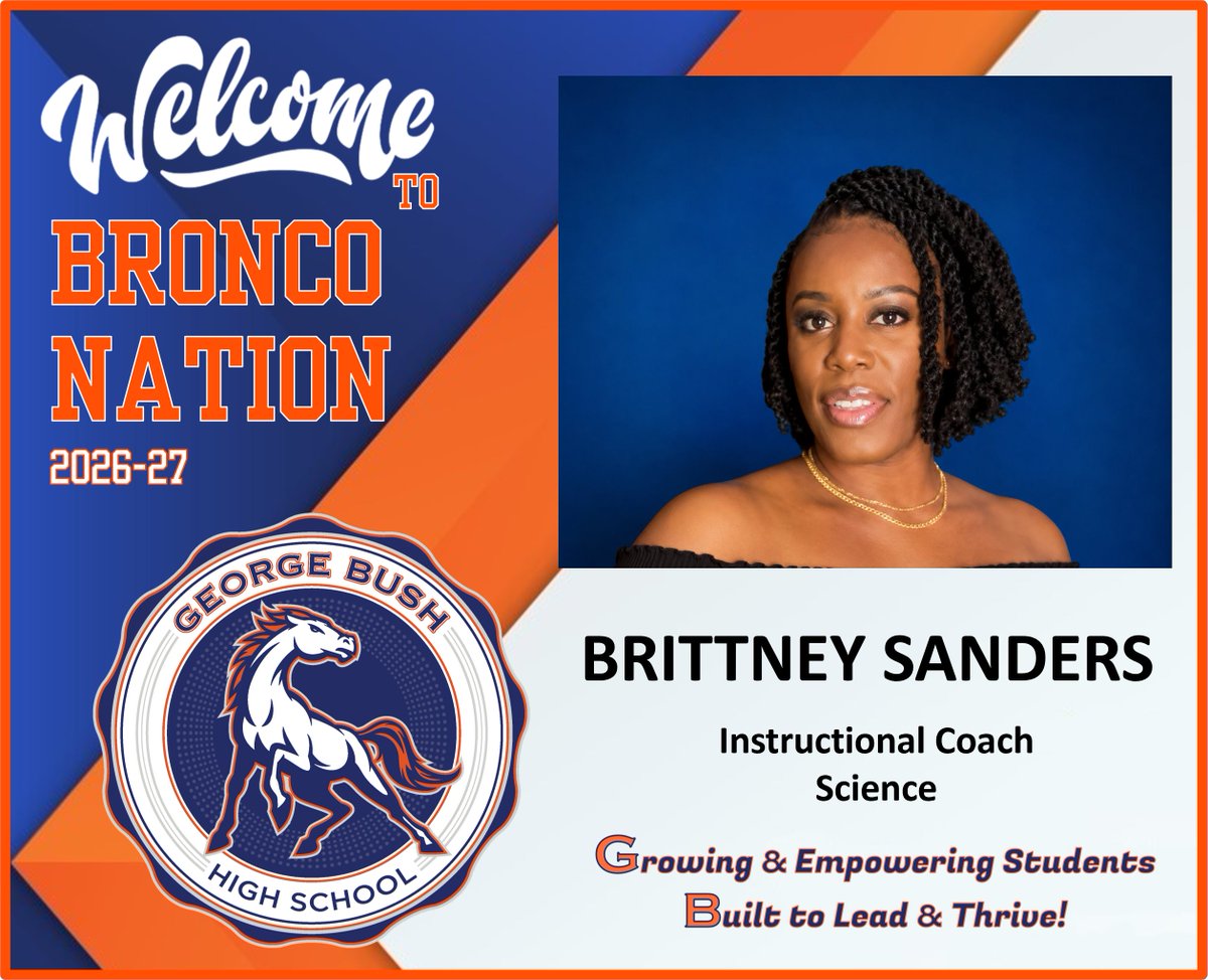 BHS_Broncos's tweet photo. Welcome to #BroncoNation Mrs. Sanders! #ThisisPersonal #BroncoTough #LetsRide https://t.co/4jIlCljSf9