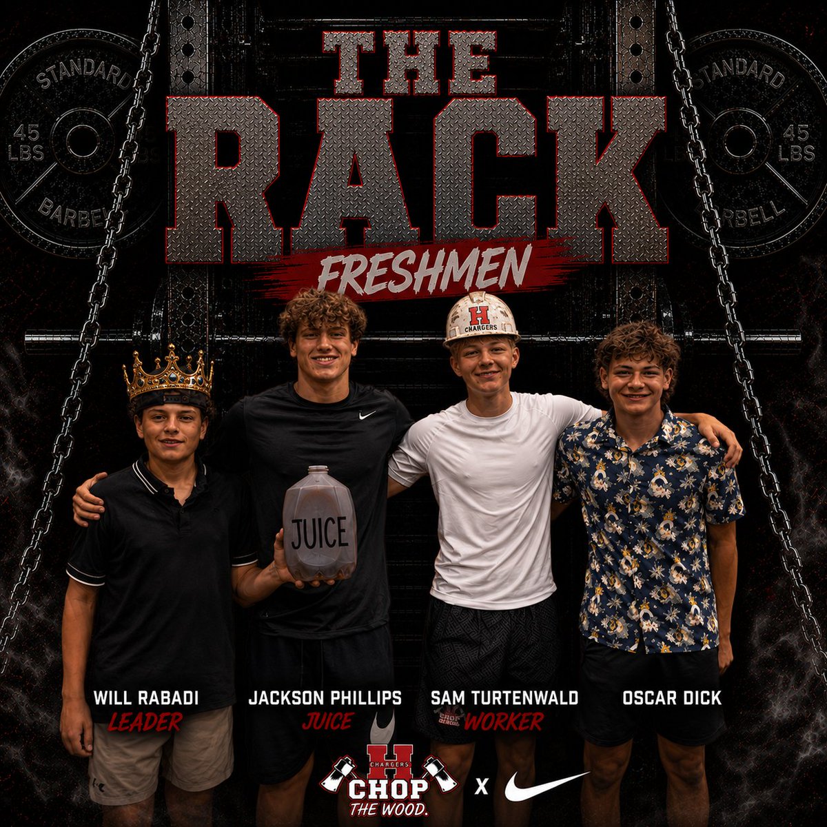 HHSChargerFB's tweet photo. CONGRATS TO OUR "THE RACK" POTW!!! #CTW https://t.co/SGibWnrZw4