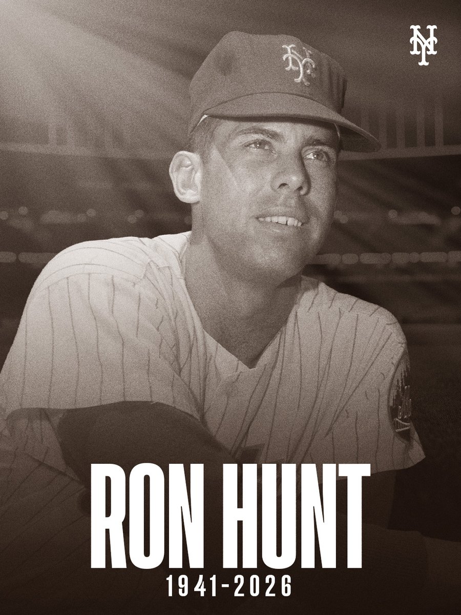 Mets's tweet photo. We are saddened to share the news of the passing of Ron Hunt.

Hunt, a Met from 1963 through 1966, was the first player to start an All-Star game in franchise history. We send our condolences to his friends and family. https://t.co/moYs9jC32b