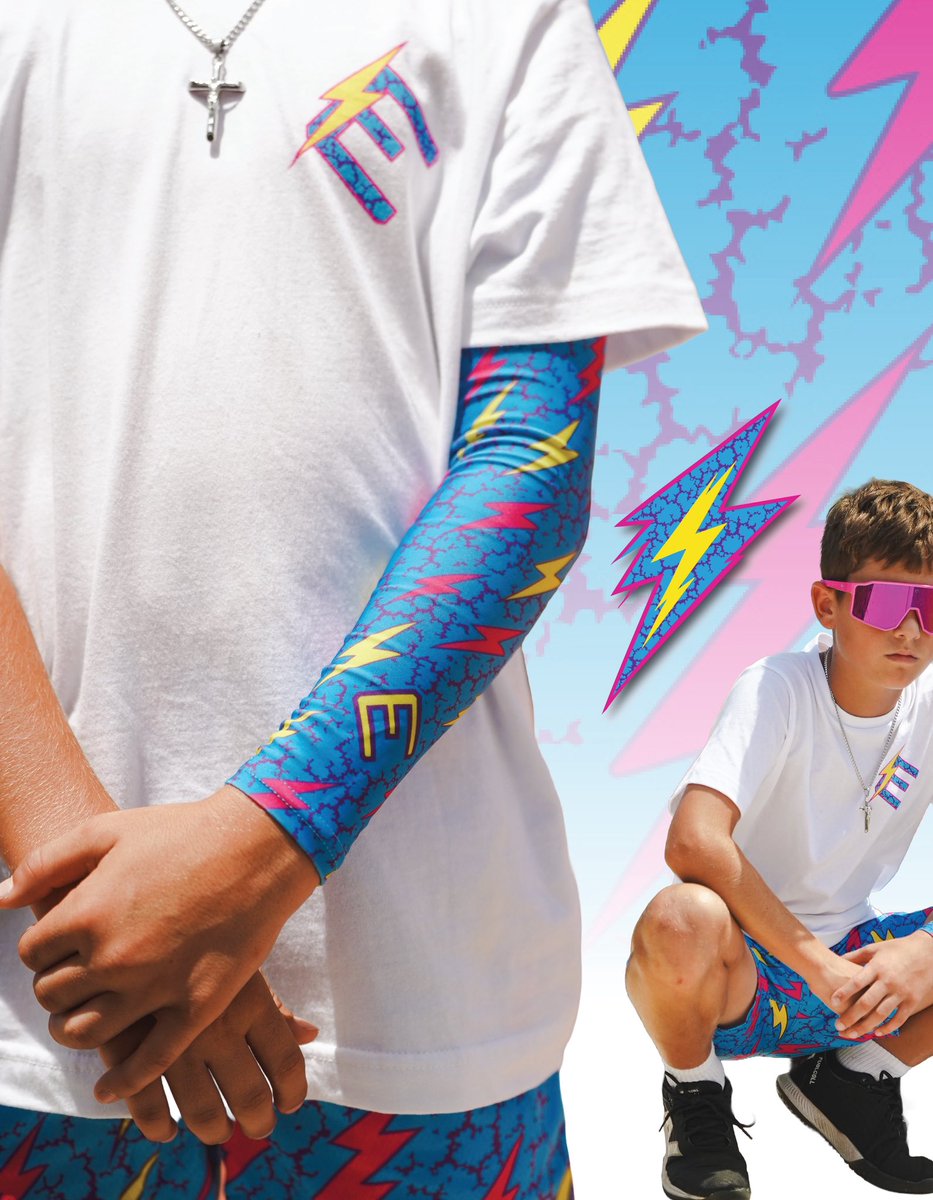 EliteAthGear's tweet photo. STAY ELECTRIC Collection Just Dropped! ⚡️🌩️

For the athlete that brings the spark. Shop the matching sleeve, shirt and shorts.

Shop: https://t.co/ss7m5x5eyu https://t.co/YzMo3WvqKI