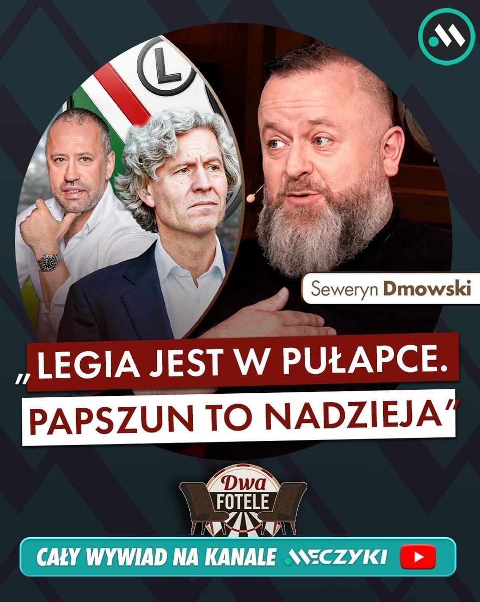 Meczykipl's tweet photo. DWA FOTELE 💺💺

👉🏻 Gościem @BasalajJanusz był @seweryndmowski - politolog,  wykładowca akademicki oraz były pracownik Legii Warszawa ✅

▪️ Legia za rządów Bogusława Leśnodorskiego 
▪️ Mundial w USA z punktu widzenia geopolityki
▪️ Czy Papszun dźwignie Legię?

Wpadajcie na kanał ⤵️
