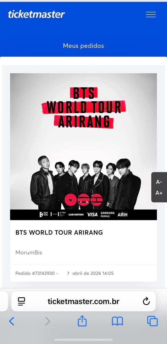 jkjhoseok's tweet photo. Ainda estou vendendo ingressos pro show do bts, comprovo tudo, com mediação!!
são total de dois ingressos arquibancada pro dia 31, cada um saindo por 400!
chama só quem realmente tiver interessado
#BTS_WORLDTOUR_ARIRANG_München
#ingresso https://t.co/NaJYBHCHS8