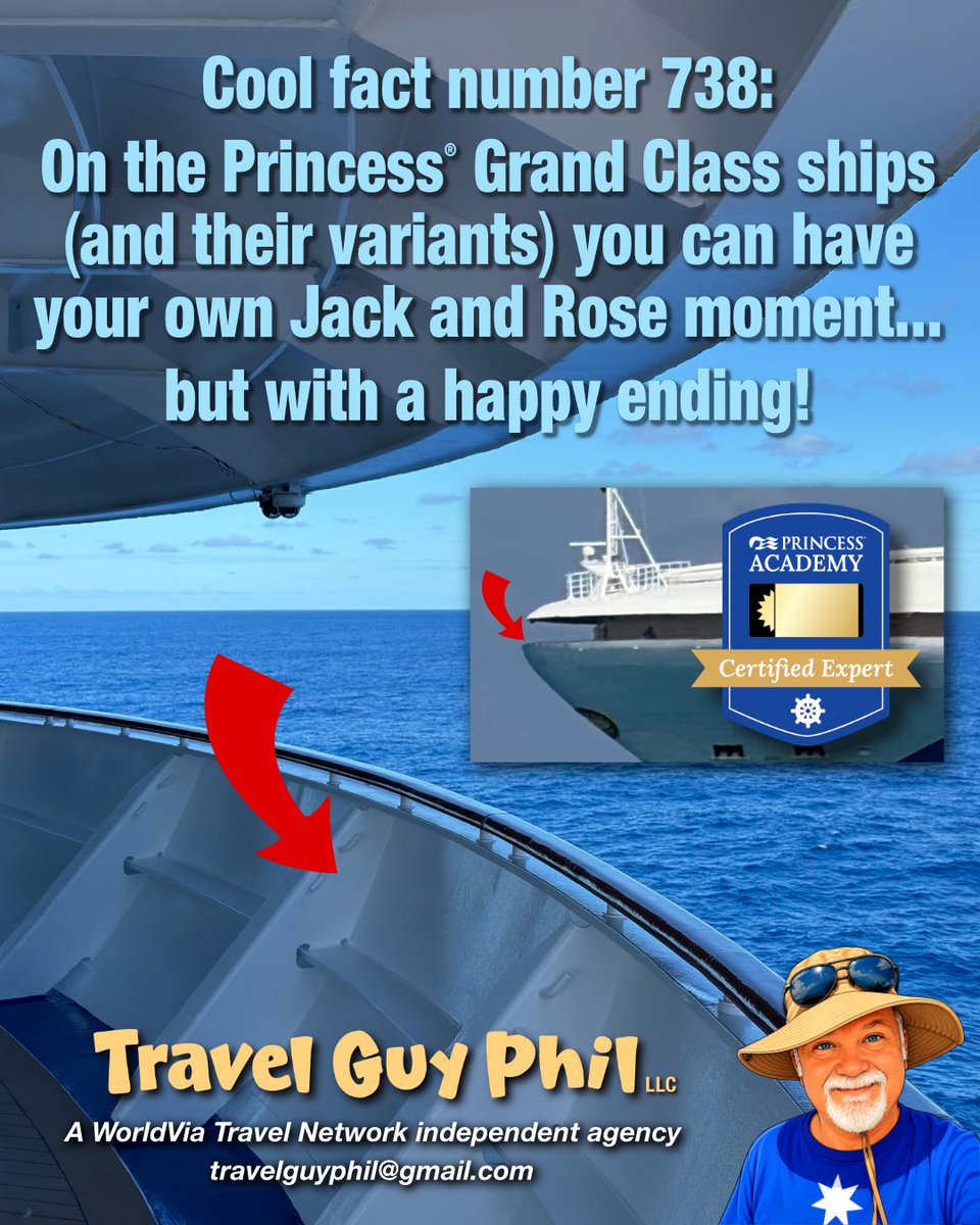 TGuyPhil's tweet photo. For those who enjoy getting their daily steps in, the ships in the Grand class allow you to walk the full ship perimeter. Takes about 2.6 laps for a mile. It’s one of the features of the more experienced class of ships. I like to think of myself as “more experienced.” Cheers! https://t.co/xfSIUJz8lQ