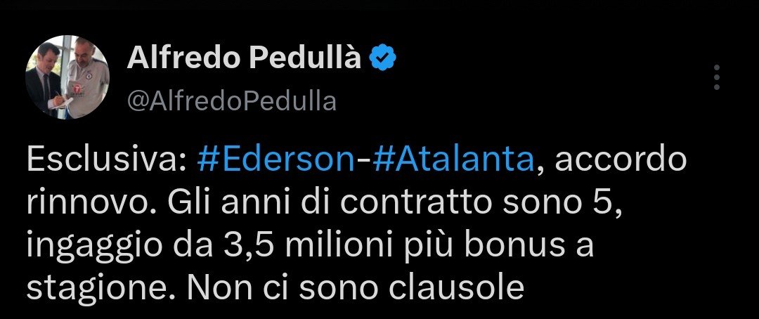 _Tilltheend1897's tweet photo. "Eh ma ha il decreto crescita" quindi ci sta dargli di più. 
Lascio qui lo stipendio di Ederson. Che però è Ederson e non Celik.

P.s: son curioso di sapere lo stipendio di Mingueza al Crystal Palace. Dubito sia più di 4.3 con i bonus. https://t.co/ykb3NqEBtG