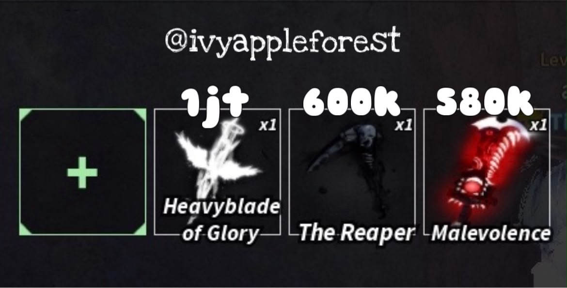 IvyAppleForest's tweet photo. ✨️ Malam Guys, Numpang WTS barang-barang antik✨️🫢

WANT TO SELL
Heavyblade of Glory 1.000k
The Reaper 600k
Malevolence 580k

post ini by owner ya, baru comeback✨️ testimoni banyak ya cek di bio aku✨️ #WTS https://t.co/Pe14QgxldR