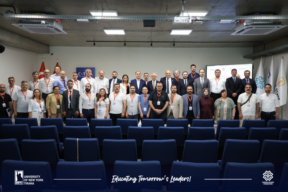 UNYT_Official's tweet photo. We were honored to host the Opening Ceremony of the 4th International Symposium on Social Sciences and Humanities at Tirana New York University, organized in collaboration with the Türkiye Maarif Foundation, Strategic Research and Academicians Association (SAKA), Turkish Cooperation and Coordination Agency (TİKA), Kahramanmaraş Sütçü İmam University, and Adana Alparslan Türkeş Science and Technology University.

This year’s symposium, held under the theme “The New Global Order: Inequalities, Identities, Migration, and Trade Wars,” brings together academics, researchers, and institutional representatives from around the world on a shared interdisciplinary platform to exchange ideas and foster meaningful academic dialogue.

We were especially honored by the presence of H.E. Barış Ceyhun Erciyes, Ambassador of the Republic of Türkiye to Tirana; Prof. Dr. Ahmet Emre Bilgili, Vice President of the Türkiye Maarif Foundation; Prof. Dr. Adnan Sözen, Rector of Adana Alparslan Türkeş Science and Technology University; Assoc. Prof. Dr. Berat Akıncı, President of the Strategic Research and Academicians Association (SAKA); Prof. Dr. Aziz Belli, Chairman of the Organizing Committee; İbrahim Duran, Chairman of the Supervisory Board; distinguished scientists, institutional representatives, esteemed guests, and academics.

We extend our sincere gratitude to all participants for contributing to this important international gathering and wish everyone a productive and inspiring symposium.

🗽 University of New York Tirana

𝙀𝙙𝙪𝙘𝙖𝙩𝙞𝙣𝙜 𝙏𝙤𝙢𝙤𝙧𝙧𝙤𝙬’𝙨 𝙇𝙚𝙖𝙙𝙚𝙧𝙨!

#UNYT #MaarifUniversities #maarifalbania #ISSHA #ISSHAcongress