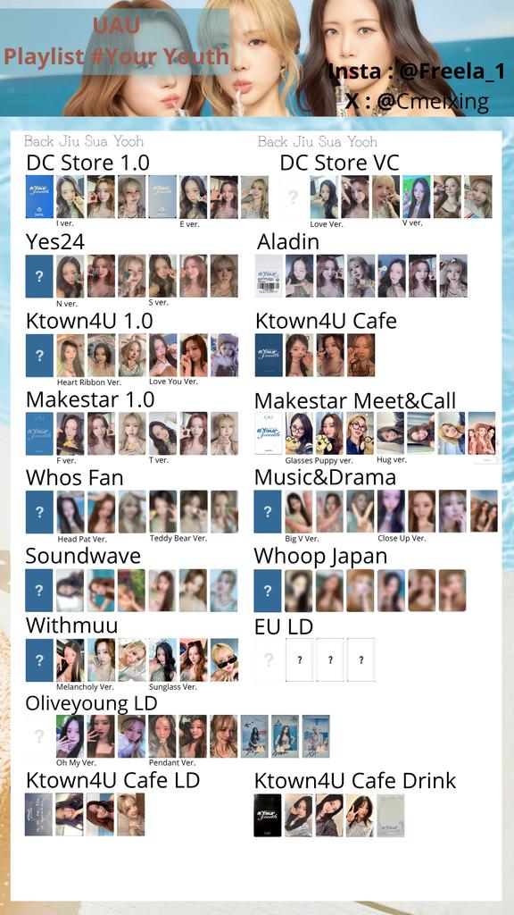 CMeixing's tweet photo. UAU Playlist #Your_Youth 

• POB Template

Yes24 Reveal, Makestar 3.0 Previous, Soundwave 3.0 Added

#UAU #Dreamcatcher #2nd_Mini_Album #Gene https://t.co/5ZqmCOSCDn