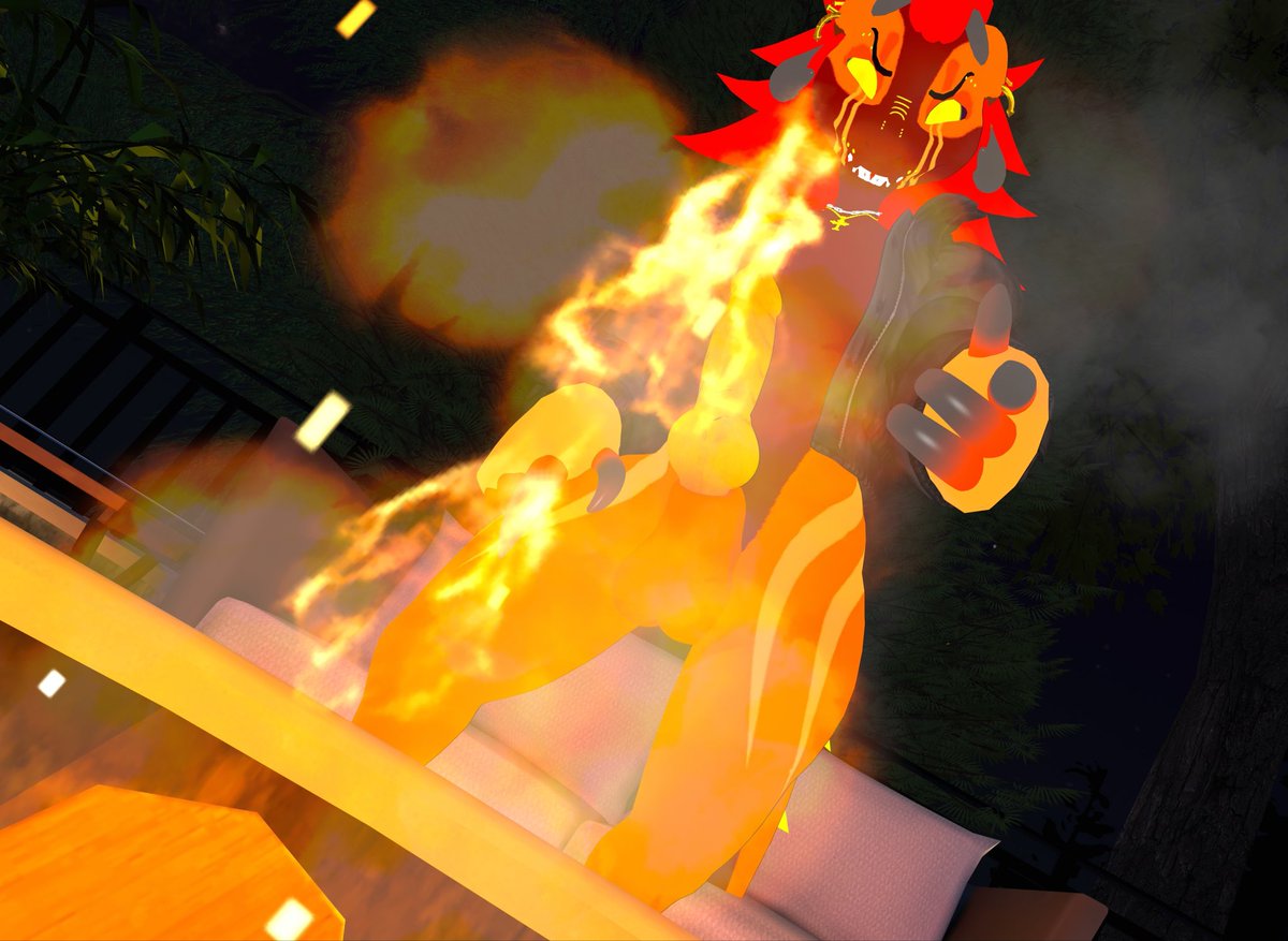 AzathothVRC's tweet photo. This fire is hot but not as hot as you~ https://t.co/eKVHRXi25y