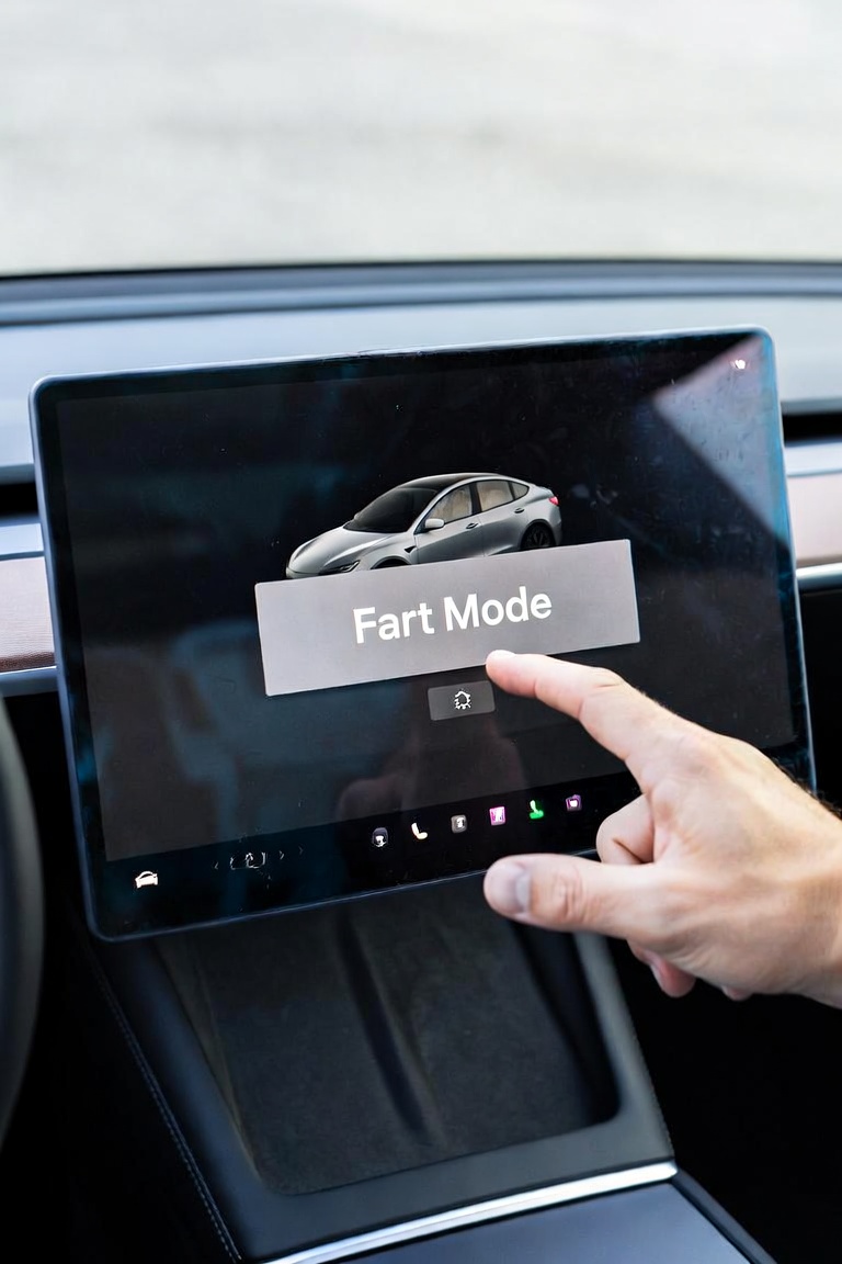 E_Rodney_'s tweet photo. I got a buddy that could use an exhaust filter...😂

Elon's "fart in the car" Tesla mode is genius.

It's like kicking the dog. 

If you cut an air biscuit, just quick press a button and a fart sound comes out of the passenger seat.  

The passenger starts getting all defensive and “Voila”, you're off the hook.

I got this one buddy, when he eats the wrong thing, he sounds off like a tuba. 

Kinda sounds like the 5th tone from the space ship in Close Encounters where the glass explodes. 

When he farts, You can see it on the weather radar on your phone.

You don't wanna be trapped in an enclosed car with this guy. We make him fill out a meal history before he can get in the car. 

This one time he fibbed to us and cut loose with a big one that vibrated the car chasis. 

It pressurized the car cabin. Our ears were ringing and everybody's eyes were watering like we'd been pepper-sprayed.  

All the guys were hangin' out of the windows gasping for air. 

I had to pull over because I couldn't see. 

The cops stopped and said "somebody called in a car fire."