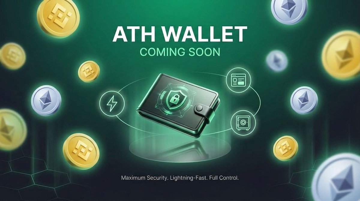 athchain's tweet photo. 🚀 Something Big Is Coming to the ATH Ecosystem...

The future of ATH is about to take a massive leap forward — and this is a moment the entire community has been waiting for.
We're incredibly proud to officially announce the launch of the ATH Wallet — the next-generation crypto wallet built to secure, simplify, and supercharge the way you manage your digital assets. 🔐
Engineered for the modern Web3 era, the ATH Wallet blends military-grade security, lightning-fast blockchain transactions, and an intuitive, user-friendly interface — putting complete control of your crypto in the palm of your hand, anytime, anywhere in the world. 🌍

✨ What's Coming in the ATH Wallet?
🔒 Advanced Multi-Layer Security — encryption, biometric access & full self-custody protection
⚡ Fast & Smooth Transactions — send & receive tokens in seconds
💼 Secure Digital Asset Storage — safely store your crypto in one place
🌐 Easy-to-Use Interface — designed for beginners and pros alike
🔗 Multi-Chain Support — seamless access across leading blockchain networks
📈 Real-Time Portfolio Tracking — monitor your holdings & market moves instantly
🚀 Even More Powerful Features rolling out after launch

💡 Why the ATH Wallet?
Because your crypto deserves more than just storage — it deserves security, speed, and true ownership. The ATH Wallet is more than a wallet; it's your all-in-one hub for managing digital assets with confidence, empowering every holder and builder in the ATH community.

🌟 This Is Only the Beginning.
A stronger ecosystem, groundbreaking innovations, and a bold new chapter for ATH are on the way. We're building the future of finance — and you're invited to be part of it from day one.

💙 Stay connected. Stay ready. The ATH Wallet is almost here — and the future of your crypto starts NOW.

👉 Follow us, turn on notifications & join the movement to be the first to experience the ATH Wallet at launch.

 Don't miss out! 🔔
#ATH #ATHWallet #ATHNetwork #ATHChain #ATHToken #Web3 #Blockchain #Crypto #Cryptocurrency #CryptoWallet #SecureWallet #DigitalAssets #DeFi #CryptoNews #ComingSoon #StayTuned #BuildWithATH 🚀