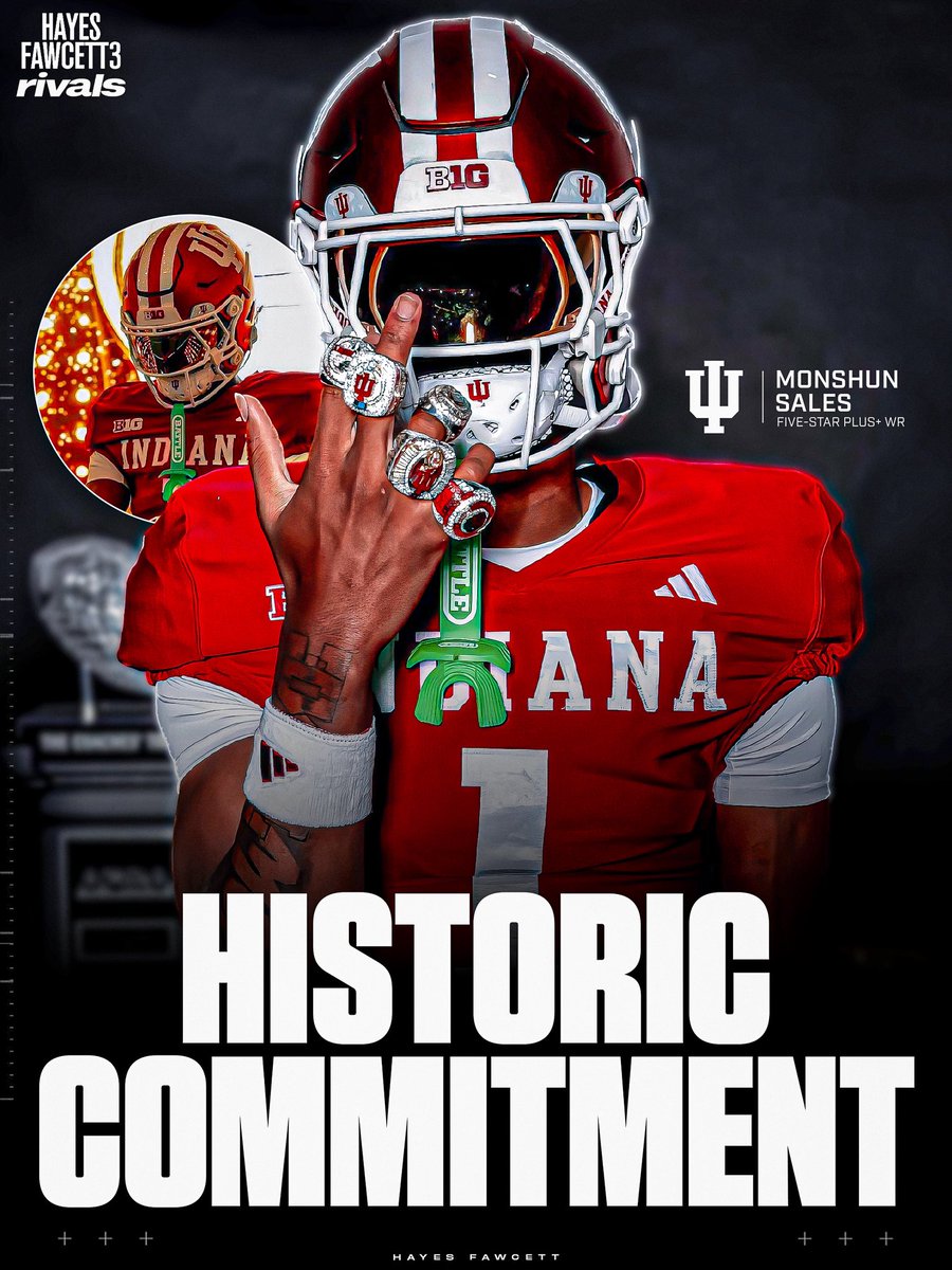 Hayes Fawcett: Indiana just landed a historic commitment in Five-Star Plus+ WR Monshun Sales
He’s the highest-ranked recruit in progra