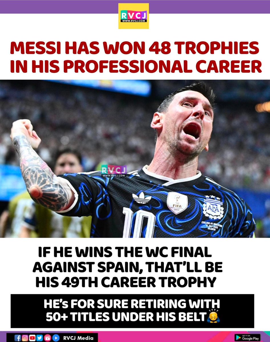 RVCJ_FB's tweet photo. Messi has won 48 trophies in his professional career!!🐐🔥🫡 https://t.co/E3uft5XlyV