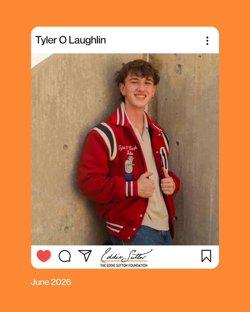 EddieSuttonFdn's tweet photo. We are excited to announce our next scholarship recipient, Tyler! A Union High School graduate, Tyler is passionate about music and will attend OK State this fall to study Psychology, aiming for a master’s in counseling. https://t.co/R1Lhkt6GKX