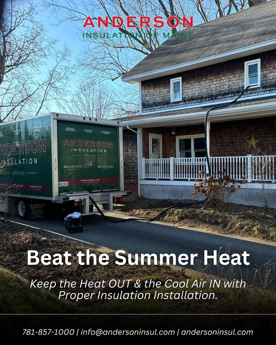 AndersonInsulME's tweet photo. Did you know insulation isn't just for the winter? ☀️ 

High-quality insulation acts as a barrier, keeping the sweltering summer heat out and your cool, air-conditioned air in! 

📲(207) 653-0331
🔗 https://t.co/9fqKGO8OTE https://t.co/XL8crBFVbK