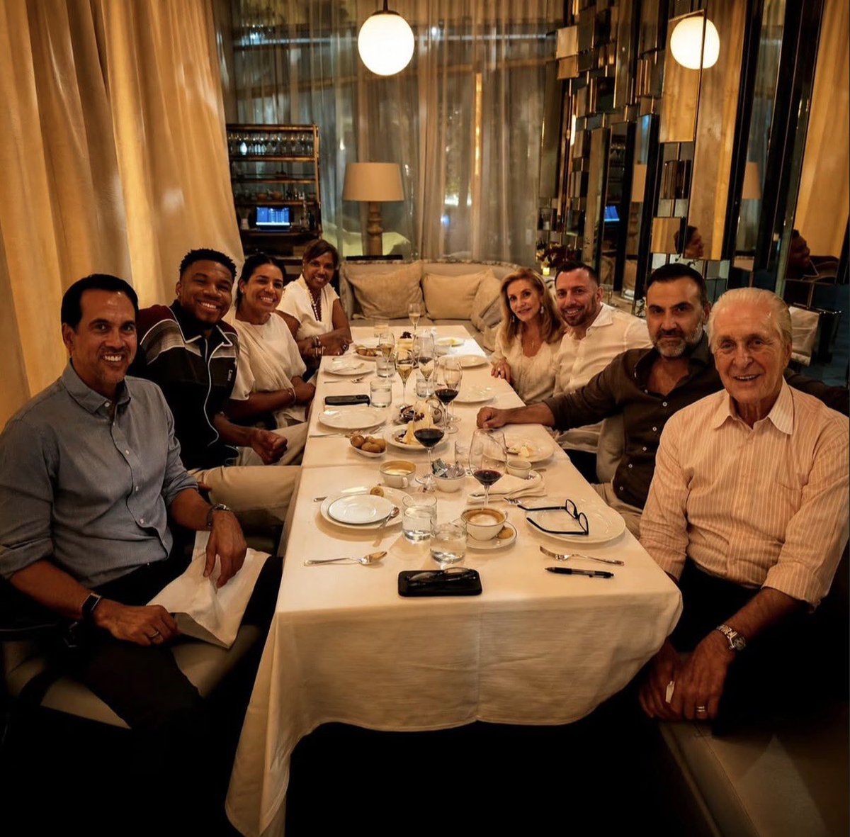 WadexFlash's tweet photo. Giannis Antetokounmpo went out to dinner last night with Erik Spoelstra and Pat Riley.

Things you love to see.

(via Team Giannis/IG) https://t.co/LSeID8Hmmj