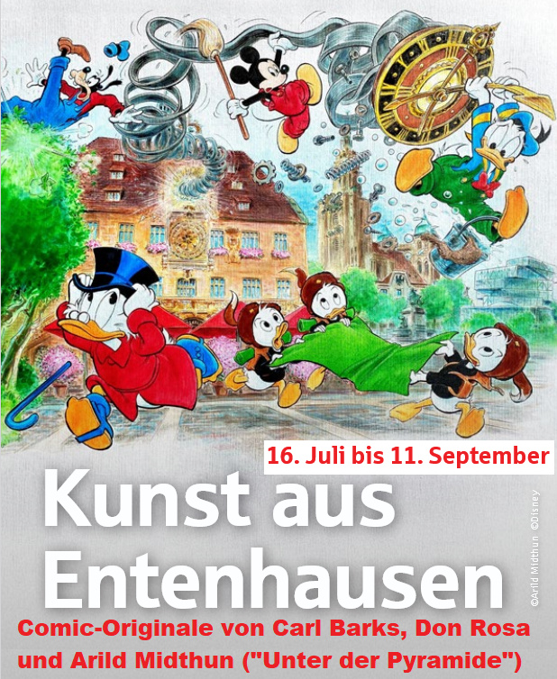 DDCCaballeros's tweet photo. Die Comic-Caballeros sind morgen wieder on Tour: Wir besuchen die Ausstellung "Kunst aus #Entenhausen" in der #Sparkasse Heilbronn und freuen uns auf die Signierstunde mit Arild Midthun! 😃#Comiccaballeros #ArildMidthun #Podcast #Disney https://t.co/MZodJvAVtw