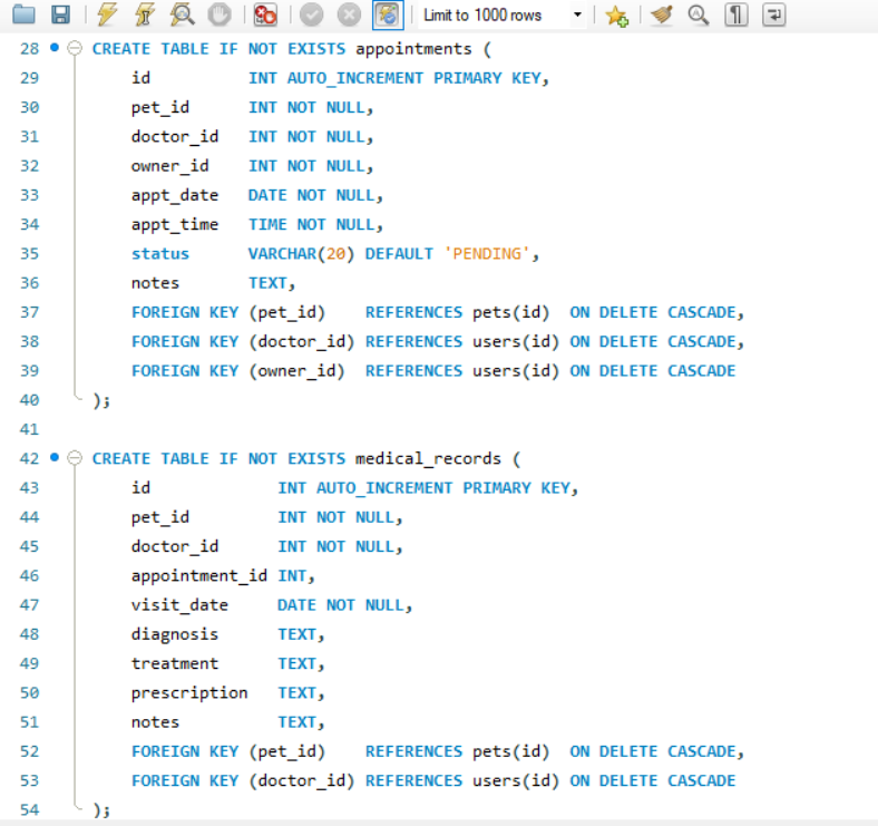 samyamss's tweet photo. #LSPPDay46
Implemented the PetVet database layer by designing a normalized relational schema with DDL, entity relationships, PRIMARY KEY / FOREIGN KEY constraints, AUTO_INCREMENT, UNIQUE constraints, and ON DELETE CASCADE.
@lftechnology
#60DaysOfLearning2026 #LearningWithLeapfrog https://t.co/CRcsQcXyrt