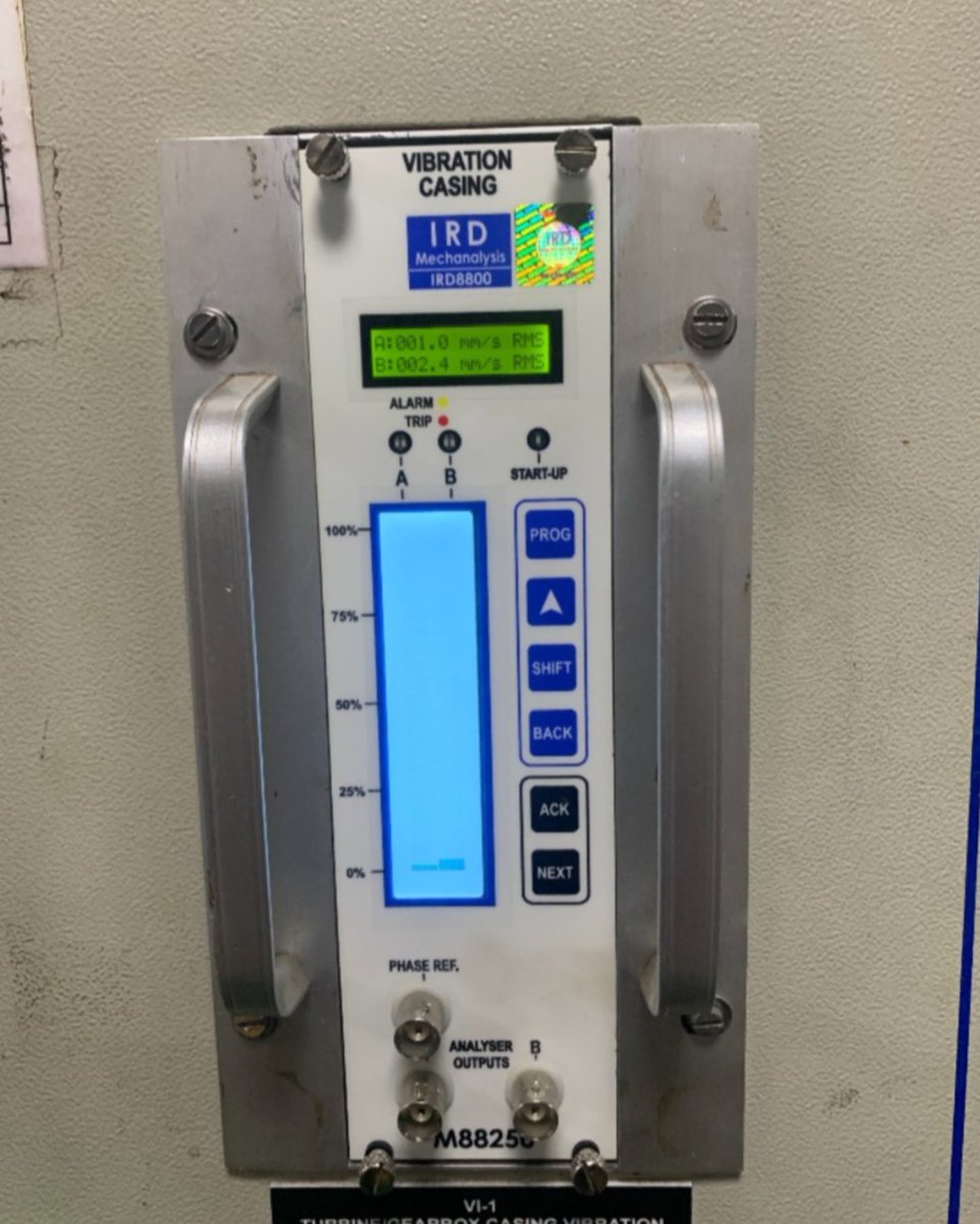IRDMechanalysis's tweet photo. Healthiness checking of IRD8800 Vibration Monitoring System done. System supplied in 2012. Working fine today. Readings cross checked with IRD202 Vibration Meter. #vibrationmeter #vibrationmonitoring #ird8800 #vibration https://t.co/sQLANjOYVc
