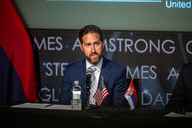 EconAtState's tweet photo. Congratulations to Serbia on becoming the 69th signatory to the Artemis Accords! 🇷🇸 We look forward to future collaborations following the principles in the Artemis Accords, and to continuing our work with Serbia to build a safer, more prosperous future. 

Learn more: https://t.co/QP5c8LcS7n
