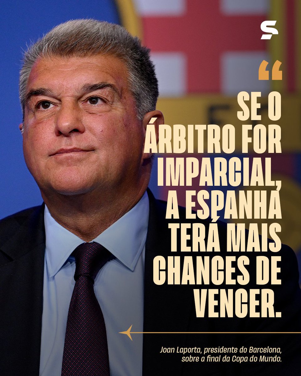 sportv's tweet photo. ALFINETADA POLÊMICA! 👀🔥

O presidente do Barcelona, Joan Laporta, RASGOU o verbo ao falar da final entre Espanha e Argentina. Segundo ele, a equipe espanhola é melhor, mas cita a arbitragem como possível elemento negativo. Concorda com ele, torcedor?

*Contém texto alternativo.

#CopaNaGlobo #ViveNaGente #Espanha #Argentina #Barcelona