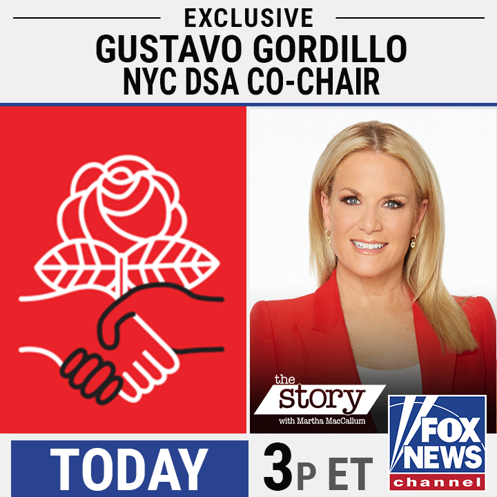 TheStoryFNC's tweet photo. TODAY AT 3pm ET: New York City Democratic Socialists of America Co-Chair Gustavo Gordillo on rising red tide &amp; radical national blueprint to reshape democracy https://t.co/FjSv7AVNHC
