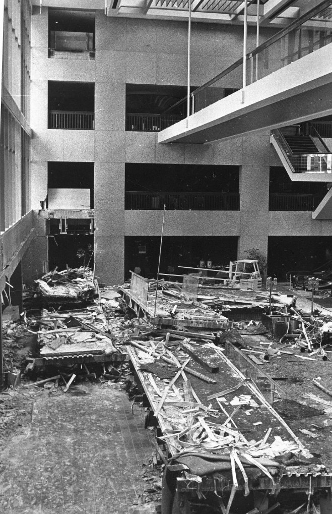 KCTV5's tweet photo. On the evening of July 17, 1981, tragedy struck Kansas City.  

Forty-five years later, we remember the Hyatt Regency collapse and the 114 lives lost, and the countless families affected.  

STORY >>> https://t.co/DhnJOm4KDH https://t.co/F2FcKS9Und