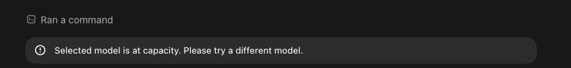 glwillen's tweet photo. If capacity limits require interrupting agent threads, that's understandable. But it would be great if interrupted threads automatically resumed once capacity became available again. @thsottiaux https://t.co/KEy5JU3abw