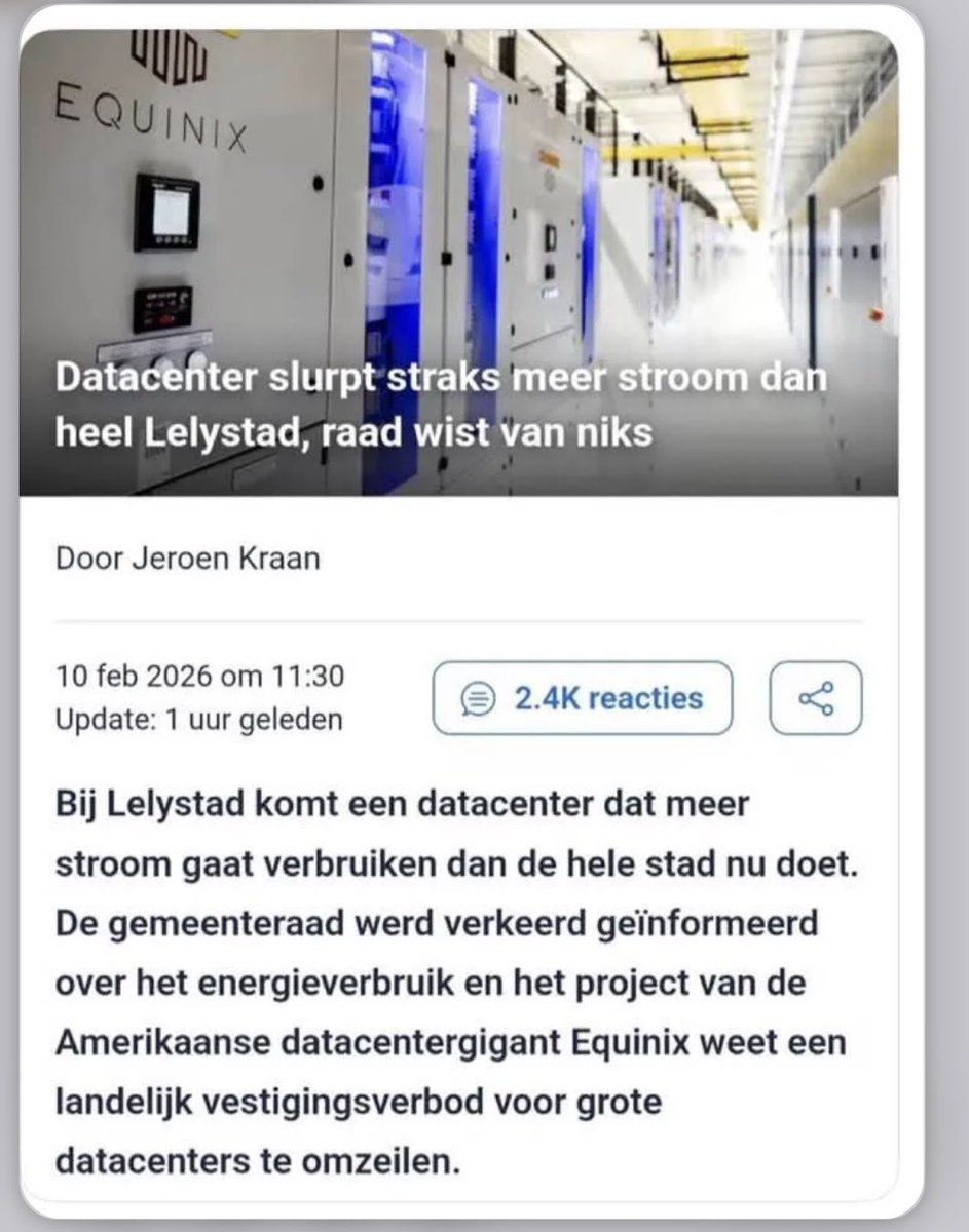 agtmael_mieke's tweet photo. Zo lang er geen datacenter gesloten wordt, neem ik geen enkele waterbesparende maatregel.
DUIDELIJK 
@2eKamertweets 
@fvdemocratie 
@lidewij_devos https://t.co/nxRUH4ysTM