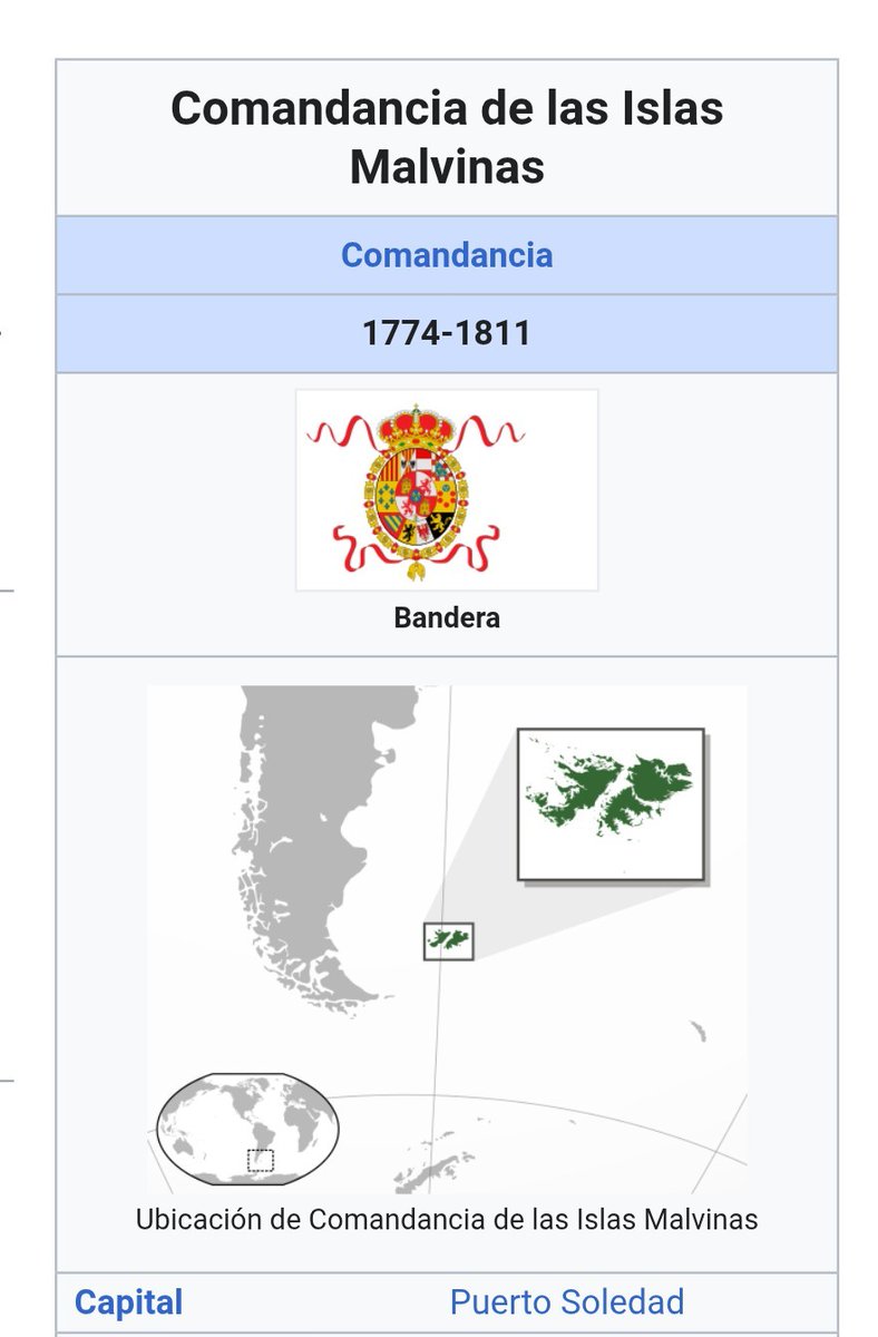 HistoriaEspanna's tweet photo. España expulsó (pacíficamente) a Francia de las Malvinas en 1767 y a los británicos en 1770 (combate de Puerto Egmont) y 1774 (evacuación británica definitiva). España mantuvo tropas en las Malvinas hasta 1811, cuando la guarnición abandonó las islas para combatir contra los rebeldes en la guerra de independencia de Argentina.