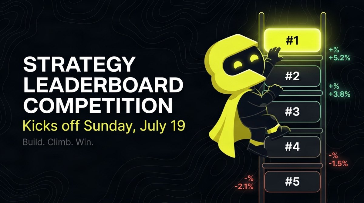 GuidaAgent's tweet photo. Excited to announce that our Strategy Leaderboard Competition kicks off this Sunday, July 19!

Build your best strategy, climb the rankings, and prove who has the most profitable setup.

More details dropping soon. https://t.co/kPIHdeD6eD
