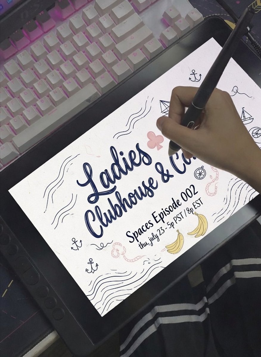 clubhouseandco's tweet photo. We're handing the mic to the creatives ♣️

Ladies Clubhouse &amp; Co. Spaces 002
Thu June 23, 5p PST / 8p EST

Artists &amp; creators, we want to see what you're making.
Come share your art, your process, your vision.

Set your reminders below! https://t.co/ySlg7GyUlZ