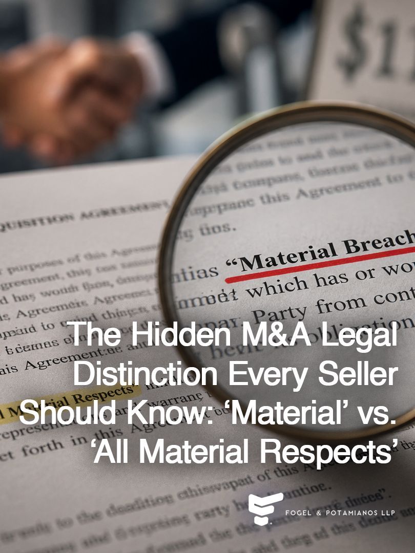 FP_LLP's tweet photo. One word can make a big difference in an M&amp;A deal.

During the negotiation of representations and warranties, it's easy to overlook seemingly minor language changes—especially when redlines are flying back and forth. https://t.co/ESVD2BuH0G