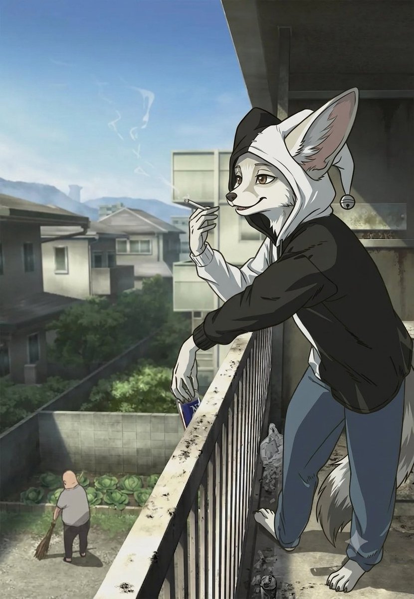 FurryKa's tweet photo. Might as well jump on the hype of derailment train. Or off the balcony, not sure yet. Other than that, as much as I have strong and unpopular opinion regarding anime, I quite enjoy the series. I like trash. #AI #AISlop #Fennequin #ChainsmokingCat https://t.co/B73j32JY4b
