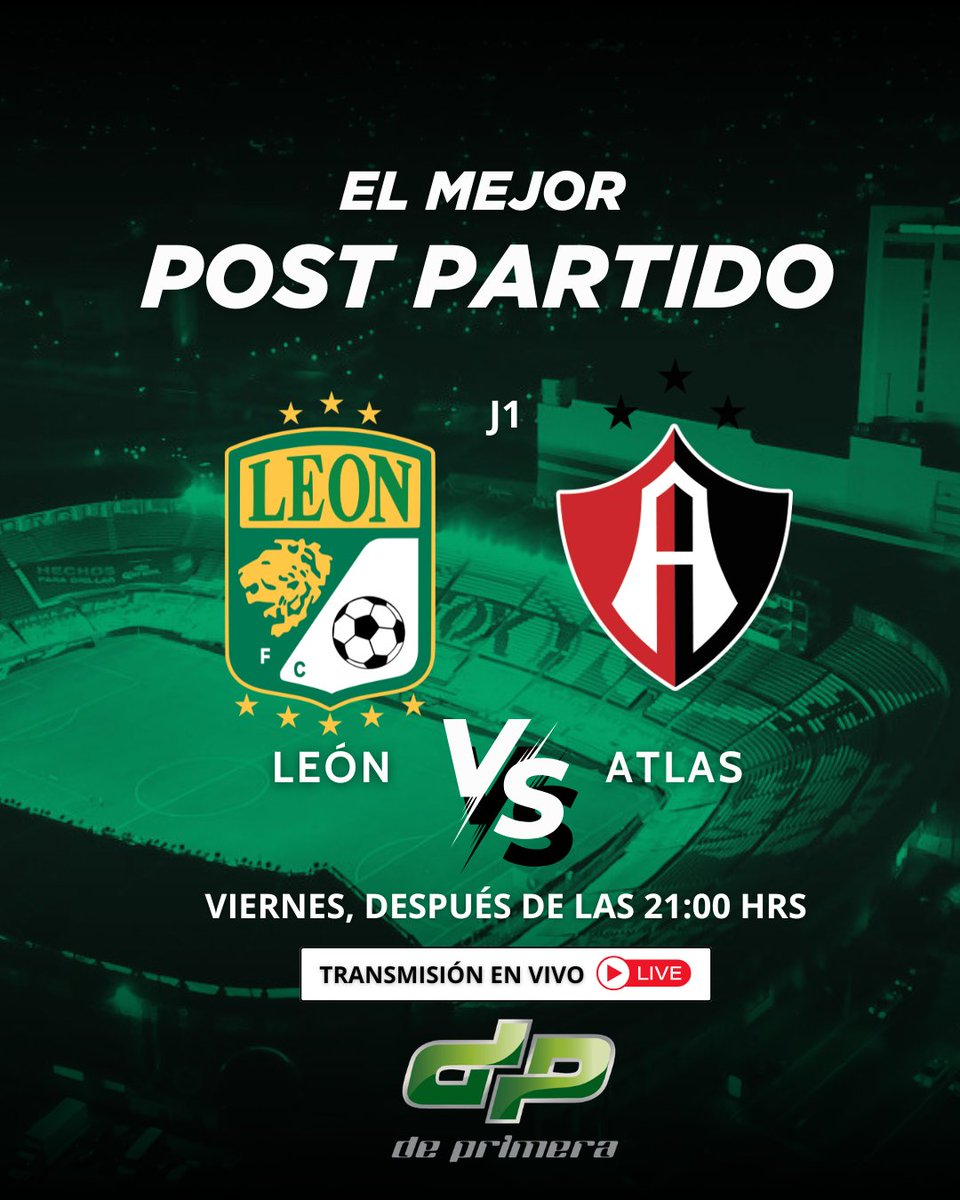 deprimeramx's tweet photo. ¡EL MEJOR POST PARTIDO ESTÁ AQUÍ!
Te esperamos esta noche en YOUTUBE, al término del encuentro #León-Atlas, con el análisis más completo.
🎙️ @luismideportes
🎙️ @chinobetillo
https://t.co/8kFTRNx8re
#LEOvsATS https://t.co/h9twxMks73