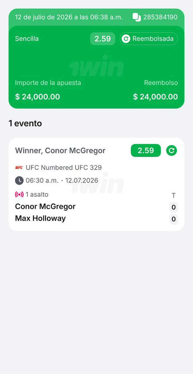 En_jupiter_'s tweet photo. ⚡️ 1win fue contra el mercado de las casas de apuestas y devolvió las apuestas por la derrota de McGregor 🥊💰

La lesión de Conor en el primer minuto de la UFC 329 fue una catástrofe para los fans y un verdadero regalo para las casas de apuestas occidentales. Para ellas, esto se convirtió en una ganancia extraordinaria: más del 73% de las apuestas estaban a favor de la victoria del irlandés, y las compañías simplemente se negaron a hacer reembolsos, citando el reglamento ❌

1win decidió no aprovecharse de una situación de fuerza mayor. La plataforma reconoció que una lesión en los primeros segundos no puede considerarse una pelea real. Por iniciativa propia, la casa de apuestas realizó un reembolso completo a todos los que apostaron por McGregor; los usuarios ya están confirmando que recibieron el dinero 🤝💸

Un caso poco común en el que la lealtad hacia la audiencia resulta ser más importante que el dinero fácil 🏆