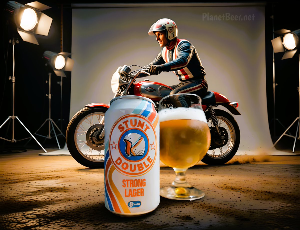 PLANETBEER1's tweet photo. Beer Of The Day! 🏍️....... Monster Brewing Stunt Double Strong Lager  #beer #lager @StuntDoubleBeer 

Monster Brewing’s Stunt Double Strong Lager is an easy-drinking, high-ABV American lager (8% ABV) built to feel bold without getting overly complex. It pours a clear golden-amber color with a small off-white head, setting you up for a malt-forward profile that leans caramel-forward and gently sweet rather than aggressively bitter.

On the nose and palate, expect flavors like toffee/toasted caramel with a smooth, steady lager crispness, balanced by modest hop bitterness. The finish is clean and satisfying, with the strength coming through more in the “punch” than in harshness—so it drinks smoother than you might expect for an 8% lager.