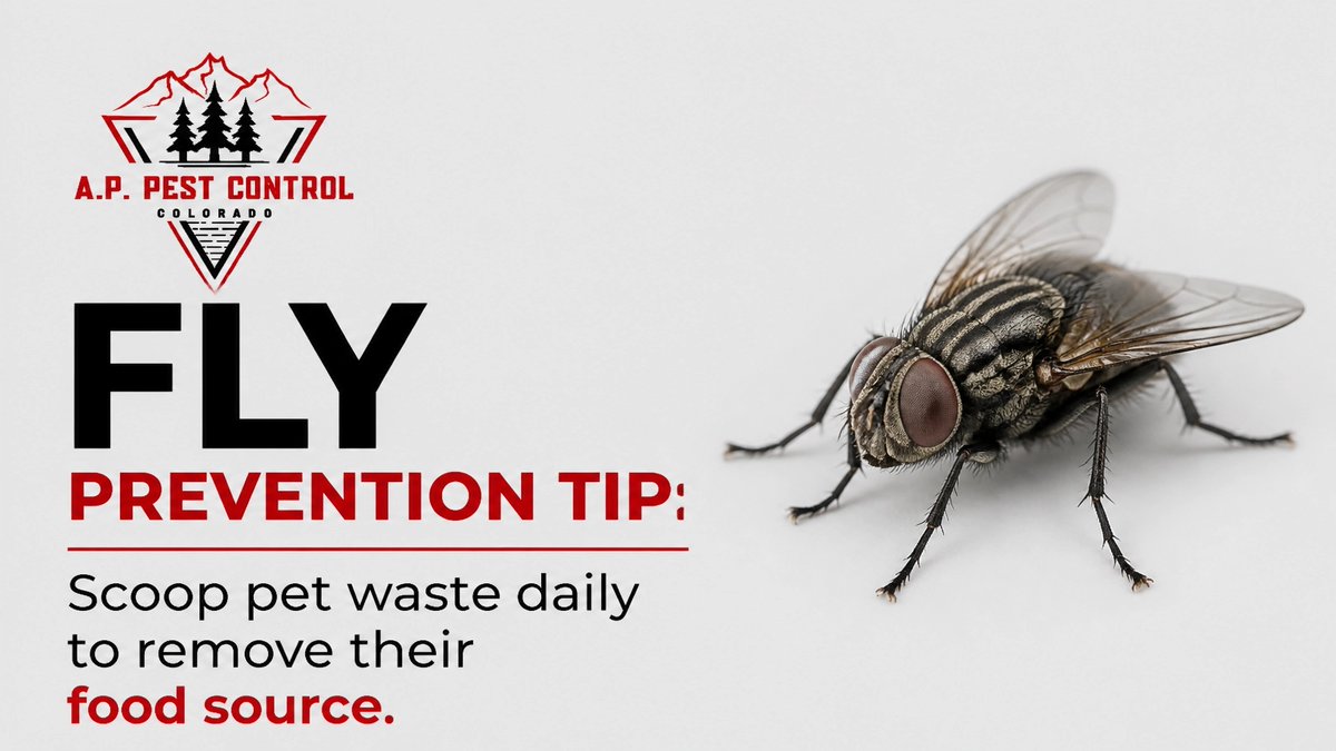 APPestControl1's tweet photo. Summer flies driving you crazy? 🪰

Quick tip: Scooping pet waste daily removes their favorite food source and breeding ground. A clean yard means way fewer flies at your next BBQ! 

#PestControl #Denver https://t.co/jCMiPeNerH