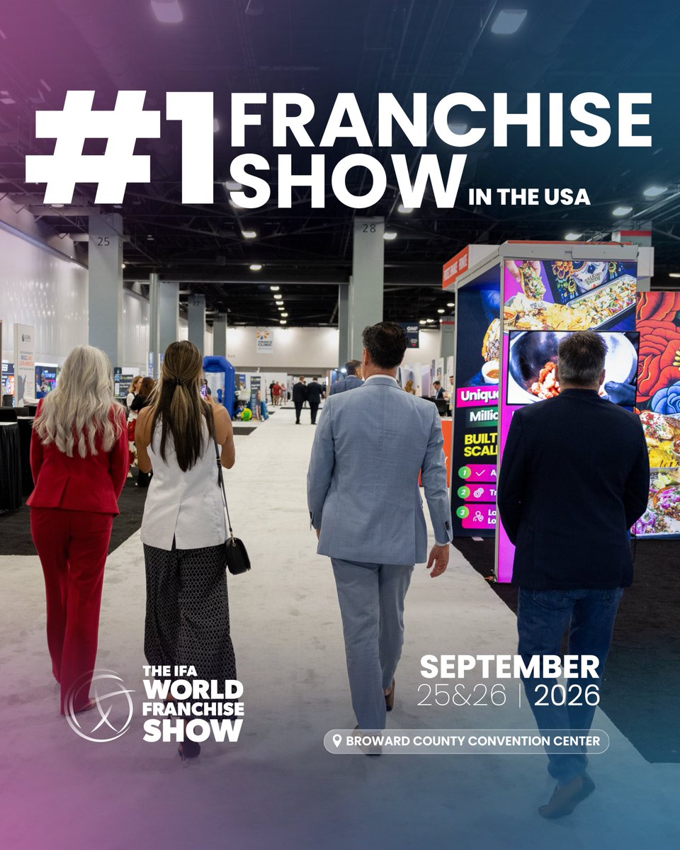 Franchising411's tweet photo. Looking for a safe way to start a business? The IFA World Franchise Show allows you to meet 300+ franchise brands, compare opportunities across multiple sectors, and gain the knowledge needed to become your own boss. Register now for the @IFAWorldShow at the @BrowardCountyCC, September 25–26: https://t.co/vg8Rh6WKzJ