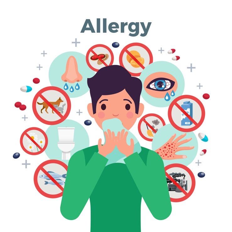 NathanielSami's tweet photo. Allergies occur when the immune system mistakenly identifies a harmless substance as a threat and reacts against it. There are common types of allergies include seasonal allergies, skin allergies (such as itching or rashes), and food allergies. These reactions may be triggered by dust, pollen, certain foods, or other environmental allergens.

Here are a few simple home measures that may help reduce allergy symptoms:

Saltwater Gargle: Gargling with warm salt water may help soothe a sore or irritated throat caused by allergies.
Honey: Pure honey may help soothe the throat. While some people believe it helps with seasonal allergies, scientific evidence for this benefit is limited.
Keep Your Home Clean: Reduce exposure to dust by regularly cleaning curtains, bedding, and other household fabrics. Wearing a mask while cleaning may also help.
Ginger Tea: Ginger has natural anti-inflammatory properties and may help relieve nasal congestion and discomfort associated with allergies.

If you experience severe allergy symptoms, difficulty breathing, swelling of the face or body, or signs of a serious allergic reaction, seek medical attention immediately. It is always best to consult a healthcare professional for an accurate diagnosis and appropriate treatment rather than relying solely on home remedies.