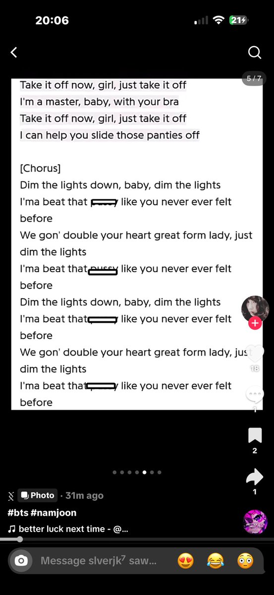 noxthrya's tweet photo. song — expensive girl/take it off (dim the lights) (original by pharel williams in his debut album in my mind 2006) — COVER (note: he added his own verse in korean but these lyrics are from the og)
song is about consent and genuinely trying to make a woman comfortable during sex. https://t.co/VNHykwl2BZ