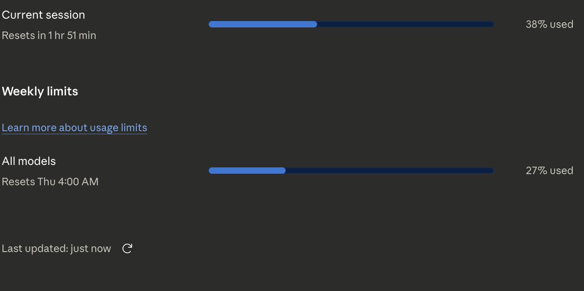 samifathi's tweet photo. Fable 5 is removed from the usage page of Claude? Is it gone? Is it just part of the overall usage quota now?! 👀 https://t.co/JkJ5XKrFmf