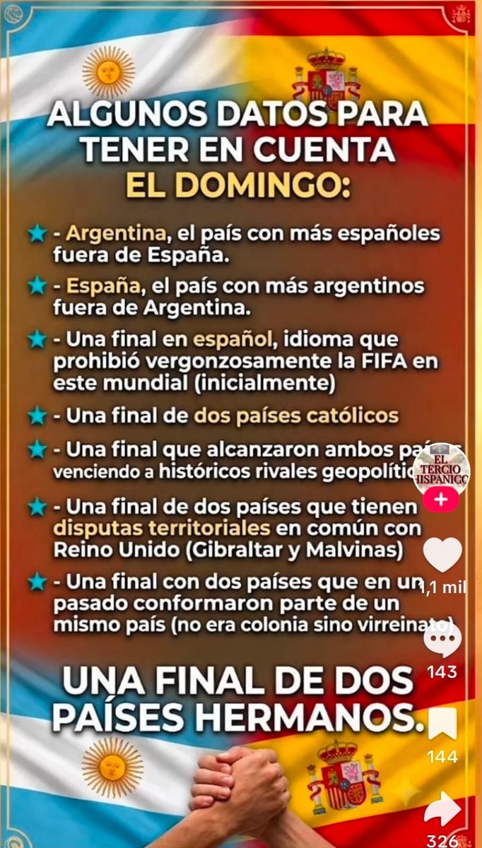 ElbiCortezFunes's tweet photo. @Doct_Tricornio Es solo futbol! España 🇪🇸 es nuestra Madre Patria! Que gane el mejor y que Dios Guarde a España y Argentina 🇦🇷 https://t.co/xngW8w5lmU