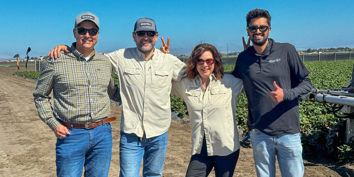 bonsairobotics's tweet photo. Great day in Salinas demoing the autonomous Amiga Max &amp; Amiga Flex for local strawberry growers. 🍓

Paired with an @ontargetspray electrostatic sprayer, it cuts chemical use up to 80% and slashes spray hours by 50%. Thanks @reservoirfarms

#AgTech #SalinasAg #FarmAutomation https://t.co/6npJiKBNFT