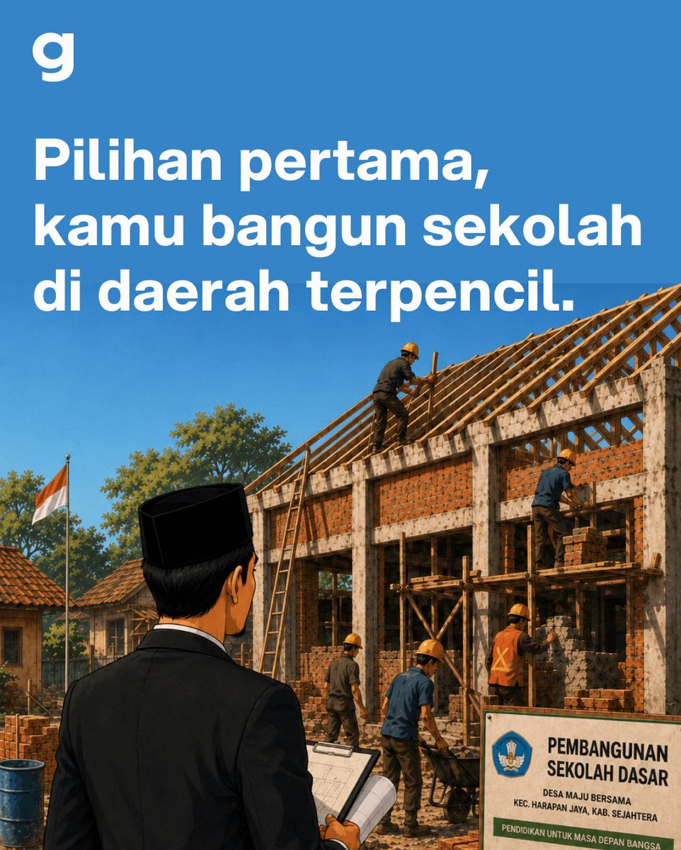 Goodkind_idn's tweet photo. Anggaran terbatas.

Pilih satu:

🏫 Bangun sekolah di daerah terpencil

🛣️ Perbaiki jalan utama yang dipakai lebih banyak warga

Kamu pilih mana?

#Goodkind #AndaiAkuJadiPejabat https://t.co/gLqizBv7kP