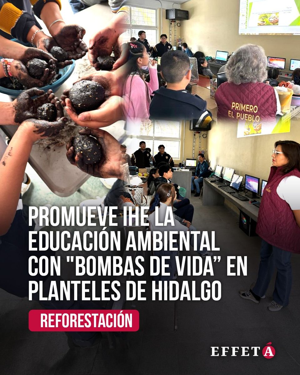 effetainfo's tweet photo. 🌱 El Instituto Hidalguense de Educación llevó a escuelas de educación básica el taller "Recuperación del medio ambiente con bombas de vida", una estrategia que promueve la reforestación y la educación ambiental entre estudiantes.
👇🏼 Sigue leyendo:
https://t.co/rLeZyygcd2
#IHE #EducaciónAmbiental #Hidalgo #Reforestación #SEPH