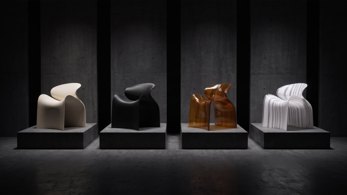thha_ ザー オブジェ ZHA 3D-prints voluptuous chair from recycled plastic Architecture